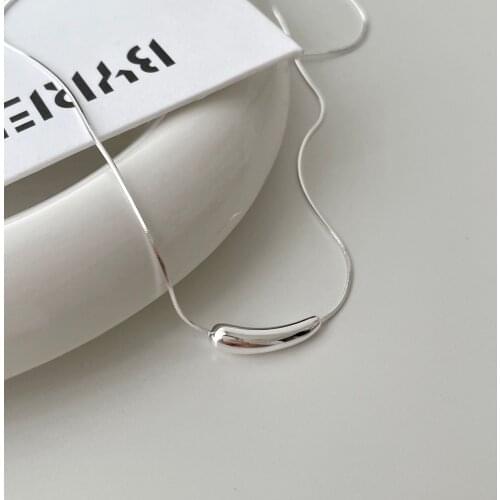 MLKENLY 925 sterling silver necklace water drop female accessories simple personality geometric necklace punk jewelry