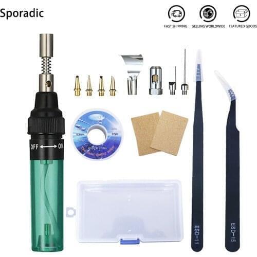 1300 Celsius Butane Gas Welding Soldering kit Irons Welding Pen Burner Blow Torch Soldering Gun Iron Cordless Butane Tip Tools