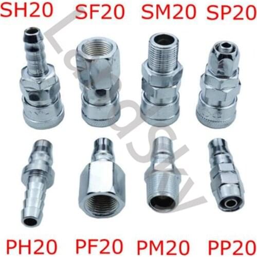 10 Pcs PP/PH/PM/PF Pneumatic Fittings Air Compressor Hose Quick Coupler Plug Socket Connector