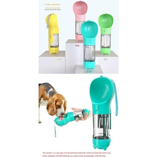 Pet Accompanying Cup Water Cup Dog Outdoor Travel Bottle Drinking Water Dog Food Pit Bag Storage 3-in-1 300ML 500ML