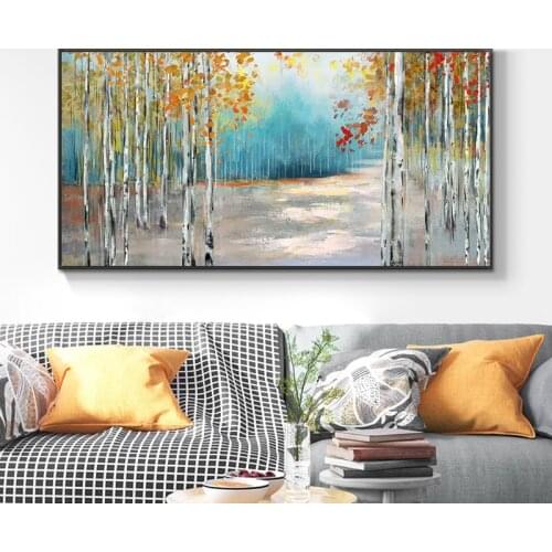 Modern Abstract Art Trees Oil Painting Wall Art Canvas Painting Posters and Print Nordoc Picture For Living Room Home Decor