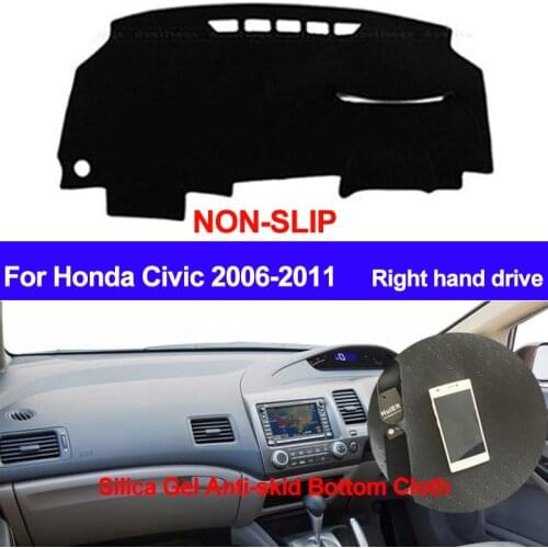 TAIJS For Honda Civic 2006 2007 2008 2009 2010 2011 Right Hand Drive Dash Mat DashMat Silicone Car Dashboard Cover Car Styling