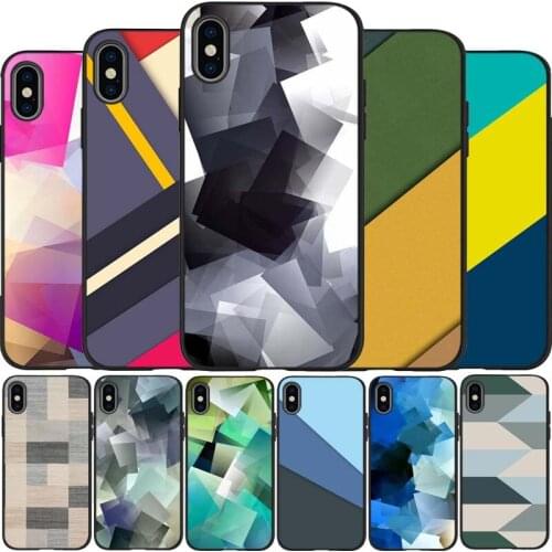 Geometry black Silicone Phone Case For iPhone 12 XR XS Max 5 5S SE 2020 6 6S 7 8 PLUS X 11Pro Max 11 Cover