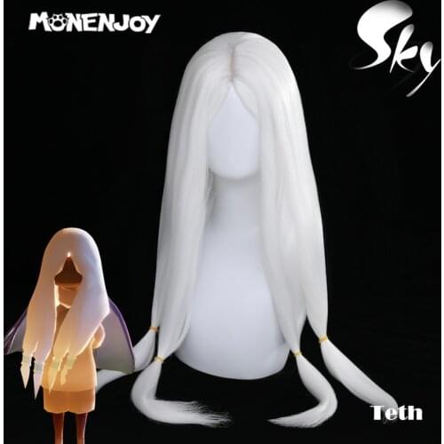 Monenjoy Sky Children of the Light Teth Cos Hair Hidden Forest Elder Ultimate Gift White Cosplay Wig