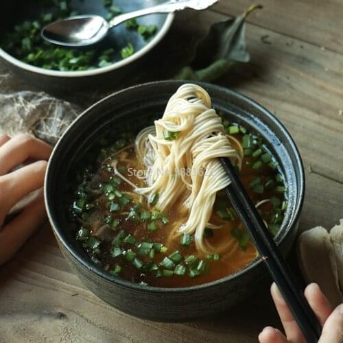 Japanese Style Ceramic 6.5 Inch Home Bowl Instant Noodle Soup Ramen Bowl Household Bowl with Lid