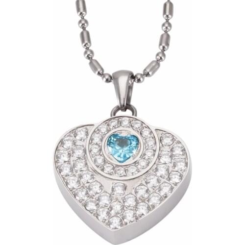 Wollet Jewelry Lava Stone Negative Ion Stainless Steel Necklace Pendant for Women CZ Stone Health Healing Energy Stone Blue