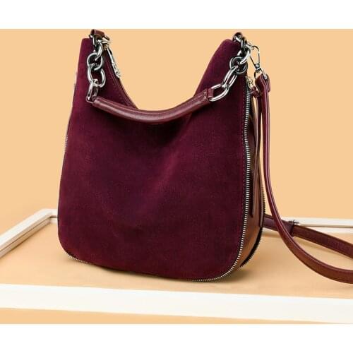 Fashion Large Capacity Suede Female Handbags Women Bags High Quality Women Shoulder Bag Vintage Soft Leather Messenger Totes bag