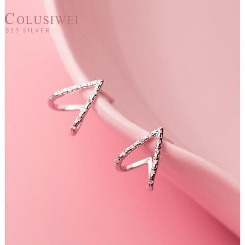 Colusiwei Romantic 925 Sterling Silver Sparkling CZ Love Hearts Tiny Stud Earring for Women Anti-allergy Ear Pin Fine Jewelry
