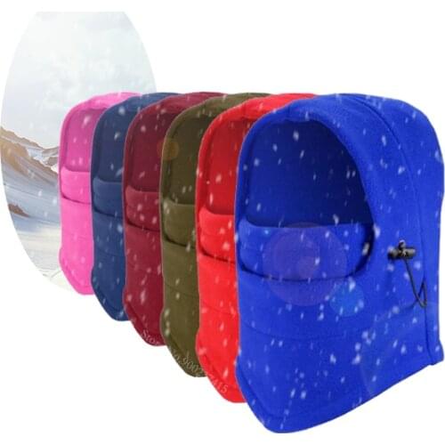 Winter Thermal Warm Fleece Balaclava Snood Outdoor Sports Hiking Biking Motorcycle Ski Scarf Full Face Mask Hat Caps Neck Warmer