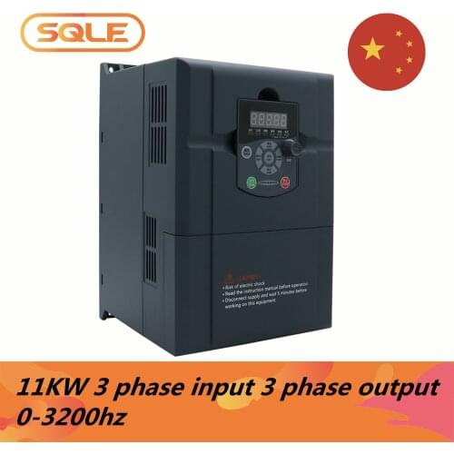 11KW 11000W Inverter AC 380v input 3 PHASE 50/60HZ output 3 PHASE 0-3200HZ 25A VFD speed driver for engines spindle motor