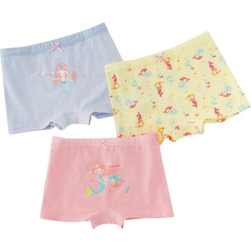 3Pcs/lot Children Girls Cotton Underwear Baby Girls Panties Boxer Shorts Kids Cute Cartoon Print Pattern Underpants Breathable