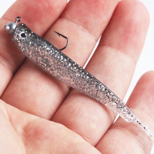 3PCS 75mm With Hook Soft Lure Silicone Artificial Bait Saltwater Freshwater Fishing Soft Lures Fishing Lure Fishing Gear