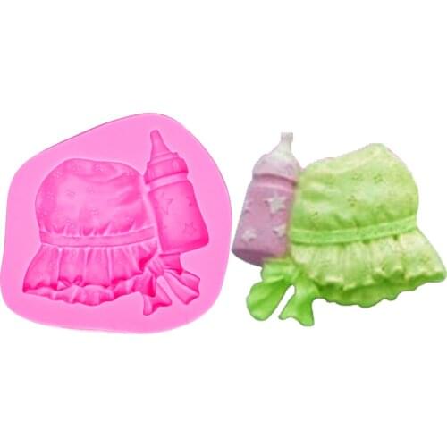 3D fondant cake decoration tools Baby hat Bottle Shape silicone mold food grade mastic kitchen chocolate making soap candle 1155