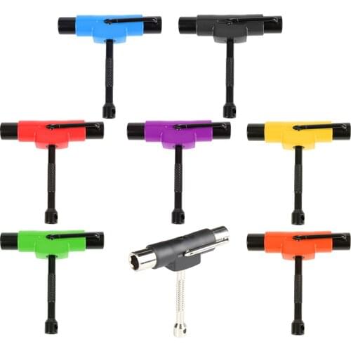 5 in 1 Skateboard Wrench T Type Tool Roller Skates Skateboard Wrench Dismountable Longboard Mounting Repair T Tool Allen Key