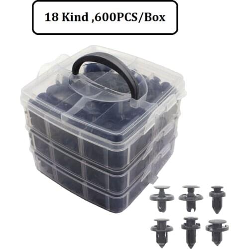 600Pcs Universal Boxed Car Fastener Clip Door Trim Car Bumper Rivet Fixer Fixing Clip
