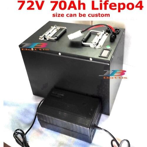 72V 70Ah lifepo4 battery Lithium Rechargeable BMS 24S deep cycle for 5000W bicycle bike scooter Motorcycle + 10A charger