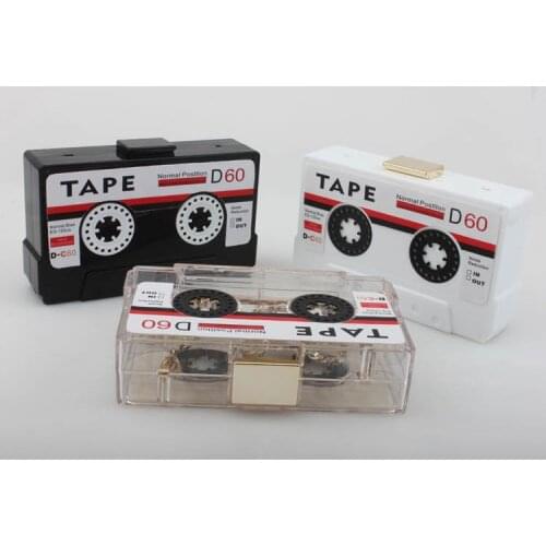 Bee In Fly Acrylic Handbag Transparent Tape Cassettes Evening Clutch Bag Hard Box Clutch High-end Hand Bag Cocktail Evening Bag