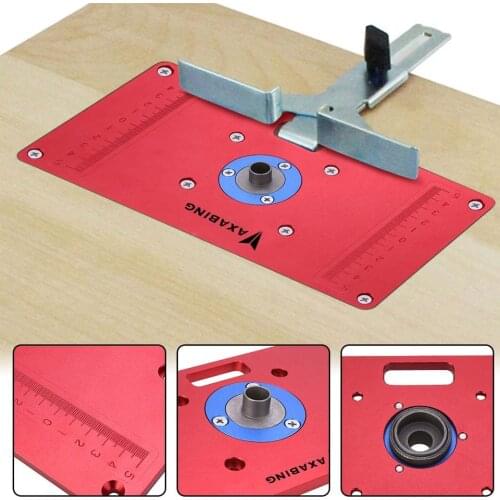 Aluminum Router Table Insert Plate W / 2 Router Insert Rings For Woodworking Benches Router RT0700C Wood Tools DorpShipping