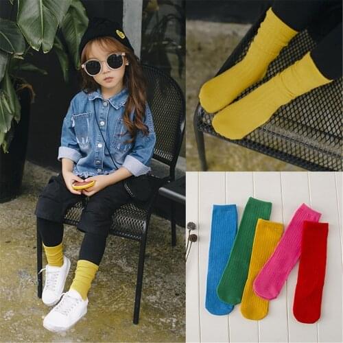 0-3 Years baby socks New Candy Color Children Socks For Girls Boys Cotton High Knee Tube Socks Infant sock