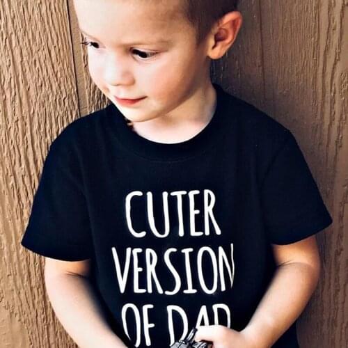 Children Short Sleeve Casual Tees Tops Summer Kids Tshirt Cuter Version of Dad Letters Printed Toddler Boy Girl Funny T-shirt