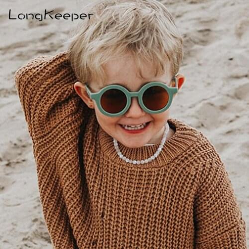 LongKeeper Kids Sunglasses Vintage Round Cute Girls Boys Eyewear Children Outdoor Shades Retro Baby Sun Glasses Gafas De Sol