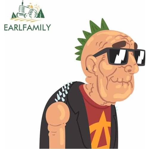 EARLFAMILY 13cm x 10.8cm For Punk Senior Man Windshield Car Stickers Interesting Decal Car Accessories Vinyl Material Decor