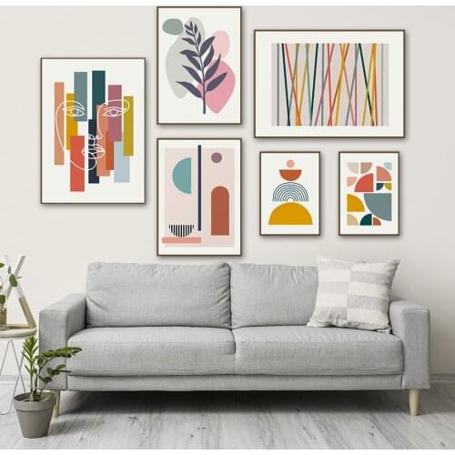 Geometric Abstract Pattern Illustrations Nordic Posters And Prints Murals Art Canvas Painting Murals Living Room Decoration