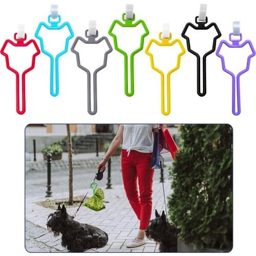 Hands Free Dog Poop Bag Holder Waste Bag Carrier Clip for Leash Attachment Walk dog Poop Holder Dog Housebreaking Pet Supplies