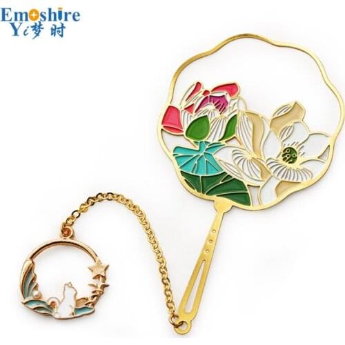 Exquisite Retro Hollow Brass Metal Group Bookmark Simple Literary Tassel Creative Gift Classical Bookmark Book Mark M009