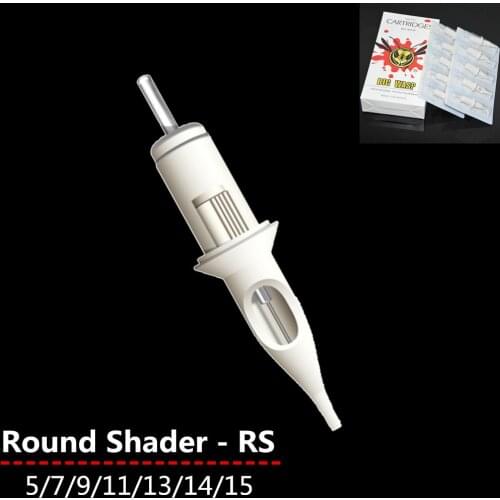 Box Of 20PCS BIGWASP Needle Cartridge with Membrane Round Shader 3/5/7/9/11/13/14/15RS Safety Tattoo Needle Factory Wholesale