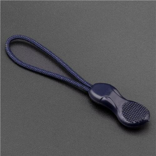 10 pieces/pack Mix Color Zipper Cord Peanut Shape Zip Pull Strap Lariat Black For Apparel Accessories