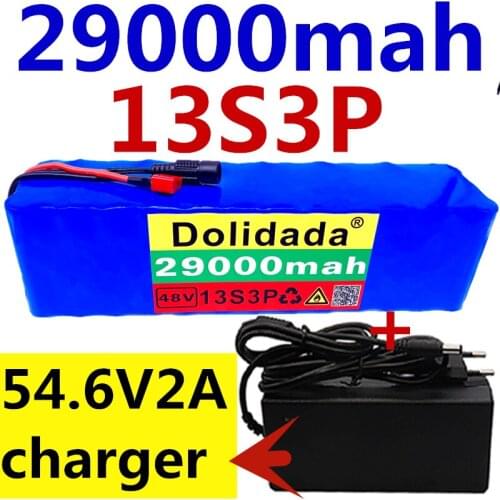 48v lithium ion battery 48v 29Ah 29000mah 500w 13S3P Lithium ion Battery Pack For 54.6v E-bike Electric bicycle Scooter +Charger