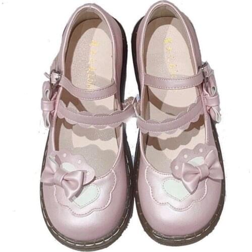 Low Heel Sweet Girls Cosplay Female Kawaii Tea Party Japanese Cute Anime Lolita Shoes Cos Harujuku Bowknot Jk Loli Uniform Shoe