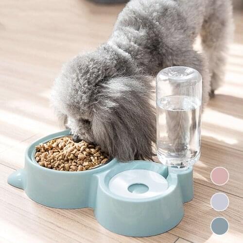 Dog Duble Bowl Pet Food Water Feeder Stainless Steel Dog Puppy Cat Drinking Bowl Dispenser Feeder Pet Feeding Bowls Pet Supplies