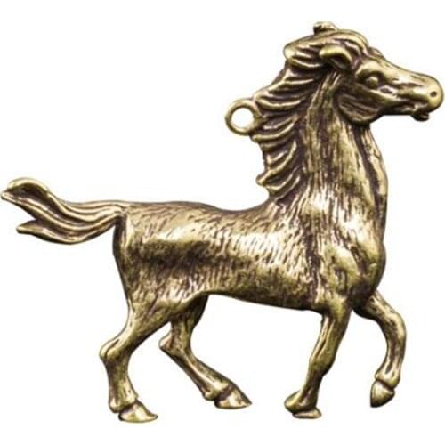 Fashion Casting Metal Horse Retro Ornaments Gifts 3D Figurine Mini Animal Collect Home Office Room Desktop Decoration Sculpture