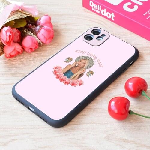 For iPhone Paris Hilton 'stop Being Poor' Print Soft Matt Apple iPhone Case