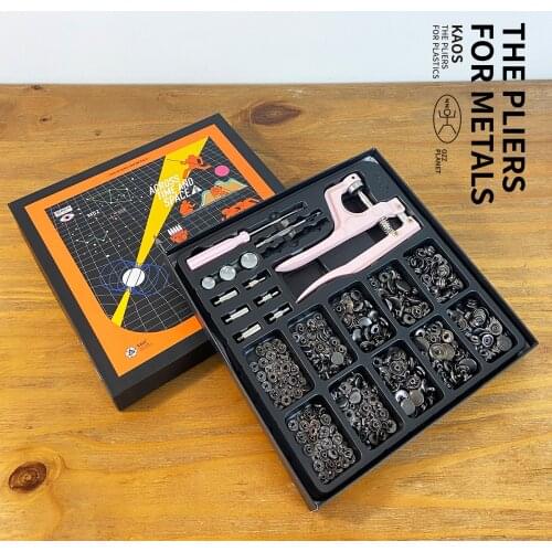 100Sets Metals buttons Leather Snap Fasteners Kit Snap pliers for Clothes Sewing Snaps Press Studs Leather Installation Tool