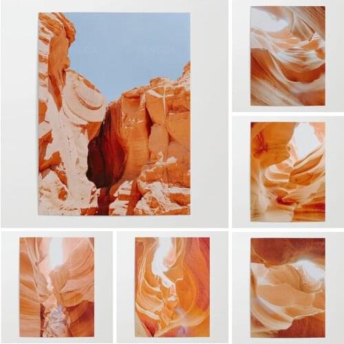 Printed Wall Art Antelope Canyon Canvas Painting Tropical Natural Scenery Pictures Modular Desert Poster Home Decor Living Room