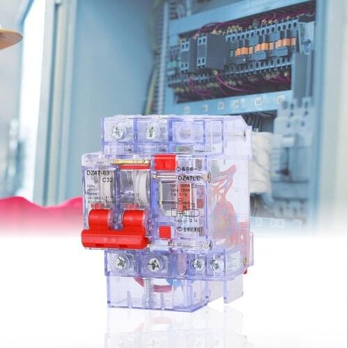 New DZ47S-63/1P 10/16/20/32/40/63A Transparent Circuit Breaker Leakage Protection Switches Torque Resistance Accessories