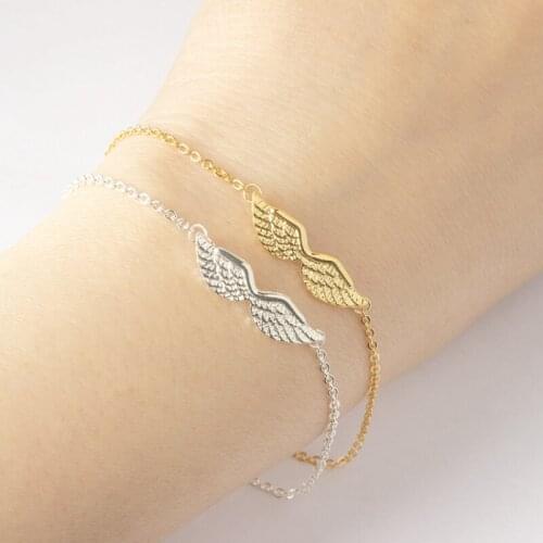Stainless Steel Guardian Angel Wings Pendant Necklace For Women Men Jewelry Statement Necklace Feather Collar Necklace