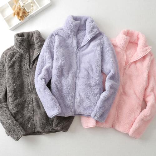 Plus velvet Coral fleece sweatshirt women winter clothes jacket outdoor zip-up fleece women warmth tops thick harajuku hoodie