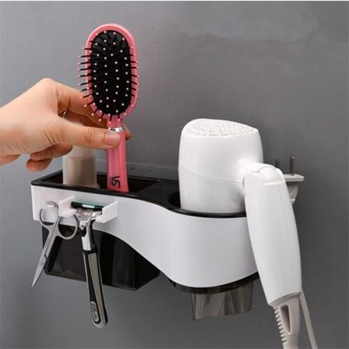 Bathroom Hair Dryer Rack Wall Mounted Bathroom Storage Shelf Hair Dryer Holder Bathroom Accessories