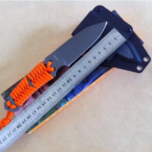 Oem straight paracord fixed blade knife outdoor camping hunting survival rescue knives with plastic sheath tactical paring knife