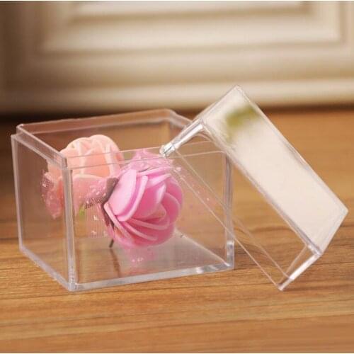 Transparent Square Boxes Packaging Storage Box With Lid for Jewelry Storage Accessories Finishing Container F20173535