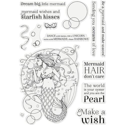 Mermaid Clear Silicone Stamp / seal for DIY Scrapbooking / Album Decorative Clear Stamp Sheets A253