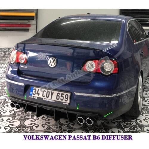 For Volkswagen Passat B6 Diffuser 2005 2006 2007 2008 2009 2010 Rear Bumper Extension Attachment Car Styling Auto Universal