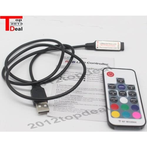 1-10pcs 5-24V USB LED RGB Controler Mini 3Key set and 17Key RF set for USB LED Strip