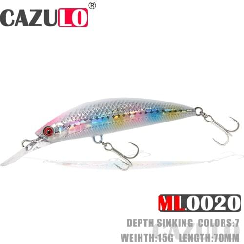 Fishing Accessories Lure Minnow Sinking Isca Artificial Bait Weights 15g 70mm Wobblers Pesca Bait For Seabass Fish Tackle Leurre