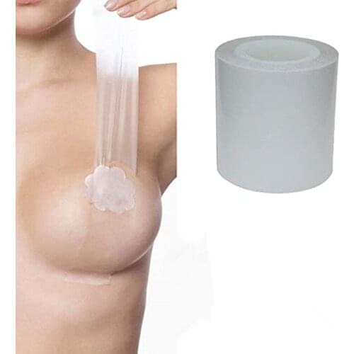 Sexy Breathable Transparent Breast Lift Tape with Silicone Breast Petals Reusable Adhesive Bra for A-E Cup Large Breast