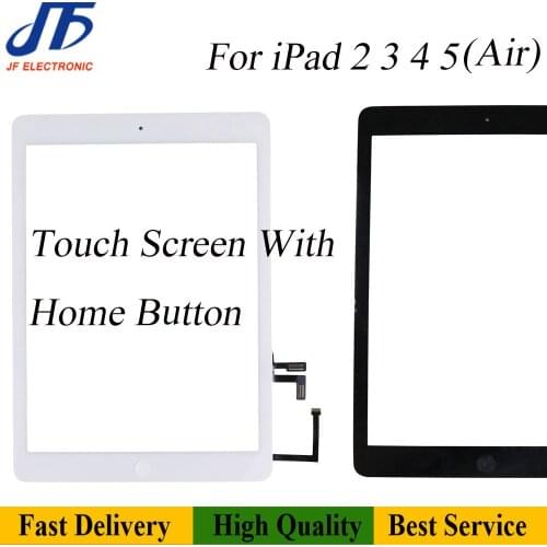 10Pcs Replacement parts For iPad 2 3 4 5 / Air A1474 Touch Screen Digitizer panel Assembly display with home button flex cable